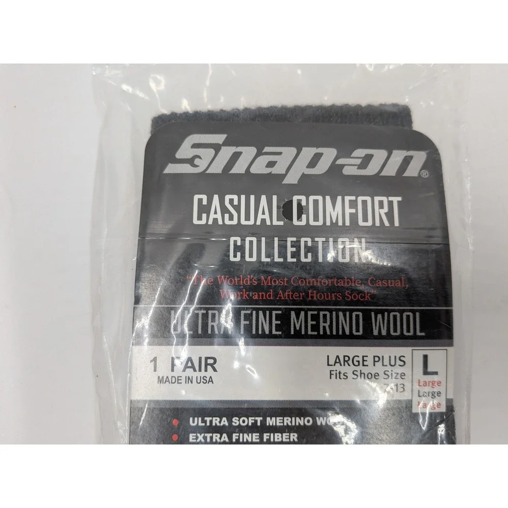 Snap-on Casual Comfort Merino Wool Crew Socks Brown 3 Pairs Mens Large Plus 7-13